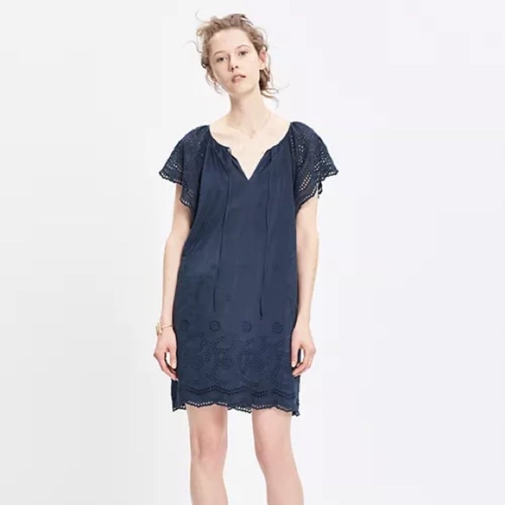 Madewell Embroidered Eyelet Moontide Dress - XS - Picture 2 of 8